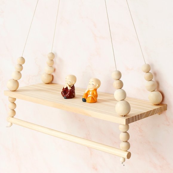 Shelf Wooden Beads Wall Hanging Nordic Style - Picture 10 of 11